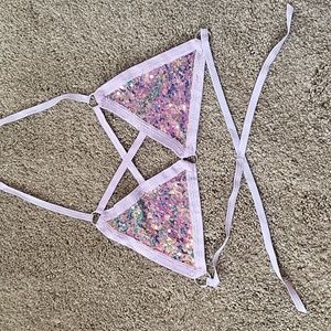 Size M sea gypsy couture ( now Sirens of Venus)  rave top,color is iridescent